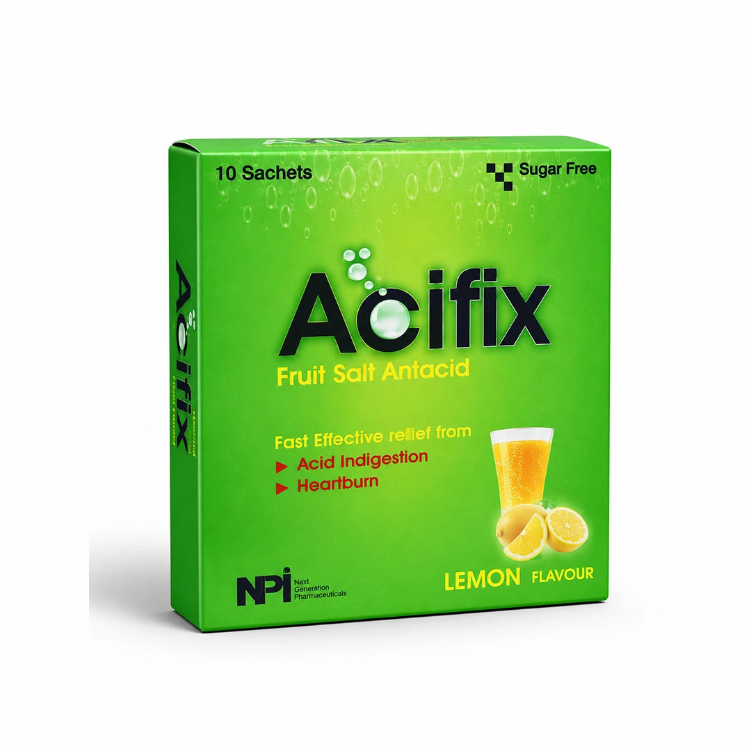 Acifix Fruit Salt Antacid Lemon 5g Sachet 10'S