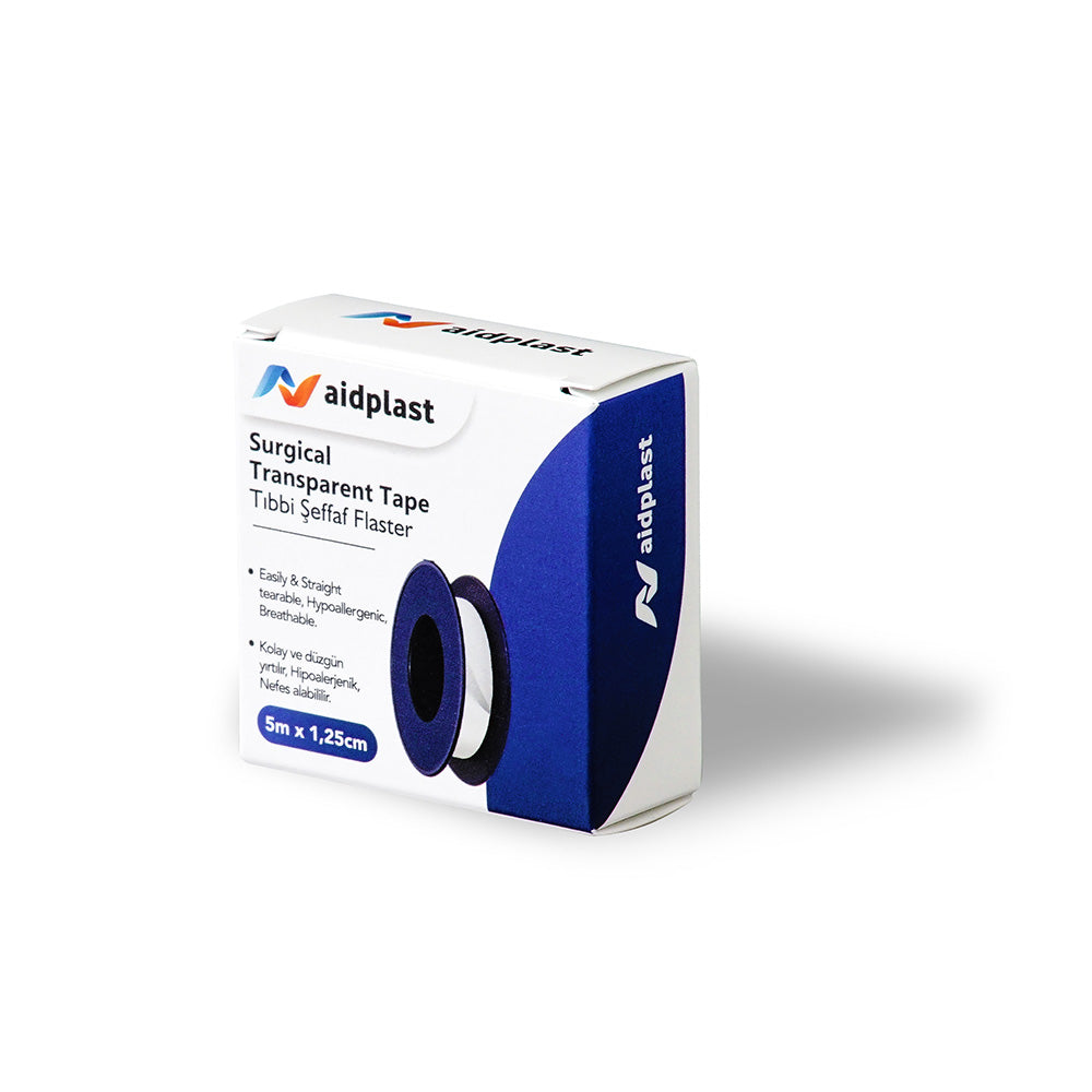 AIDPLAST SURGICAL TRANSPARENT TAPE 5MX1.25CM