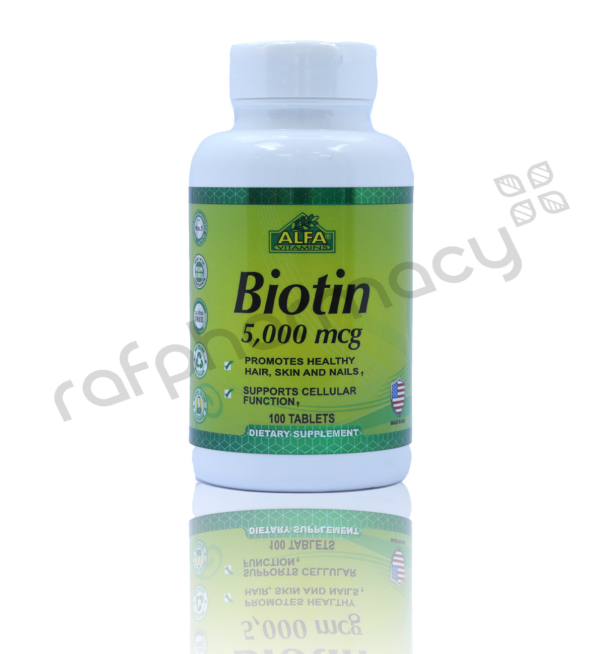 Alfa Biotin 5000Mcg Tab 1X100's