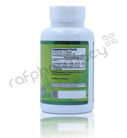 فيتامين E ألفا 400 وحدة دولية مع السيلينيوم 1 × 90 قرصًا