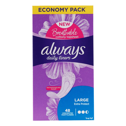 Always Daily Liner Extra Protect Large 48'S+ 20 Free