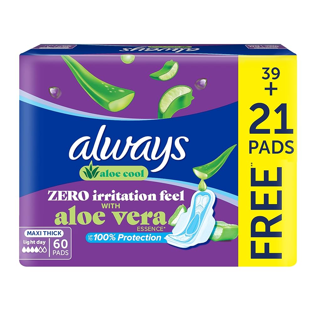 Always Maxi Thick Aloe Cool Pad 60'S