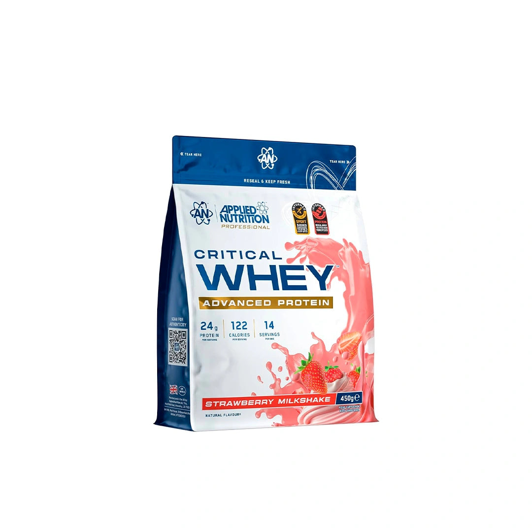 APPLIED NUTRITION CRITICAL WHEY PROTEIN POWDER STRAWBERRY MILKSHAKE 450G