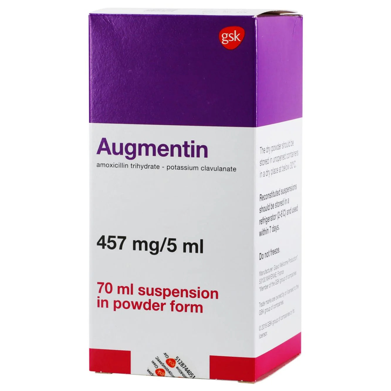 Augmentin 457Mg Suspension 70Ml