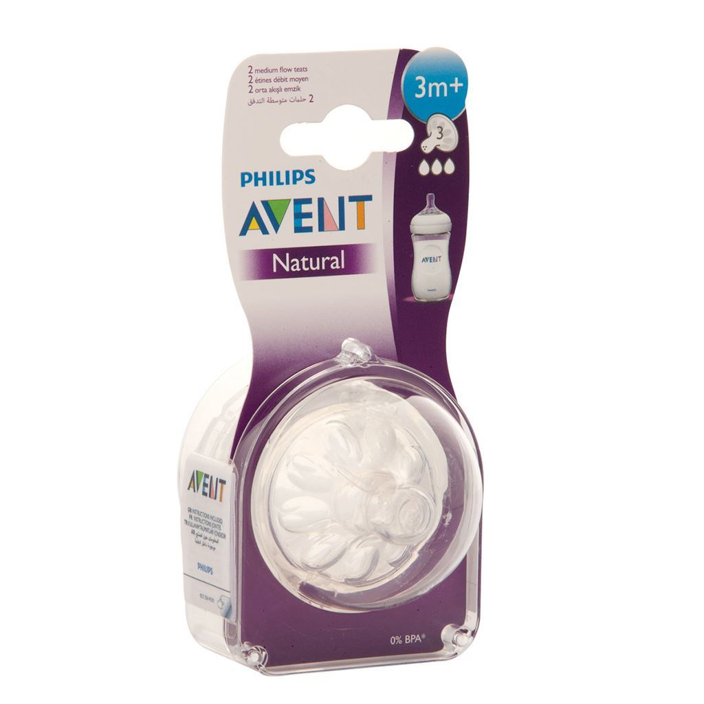 Avent 3m+ Natural Feeding Teat 2'S