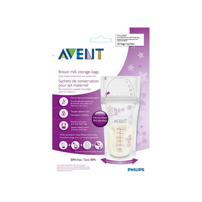Avent Breast Milk Storage Bag 180Ml X 25'S