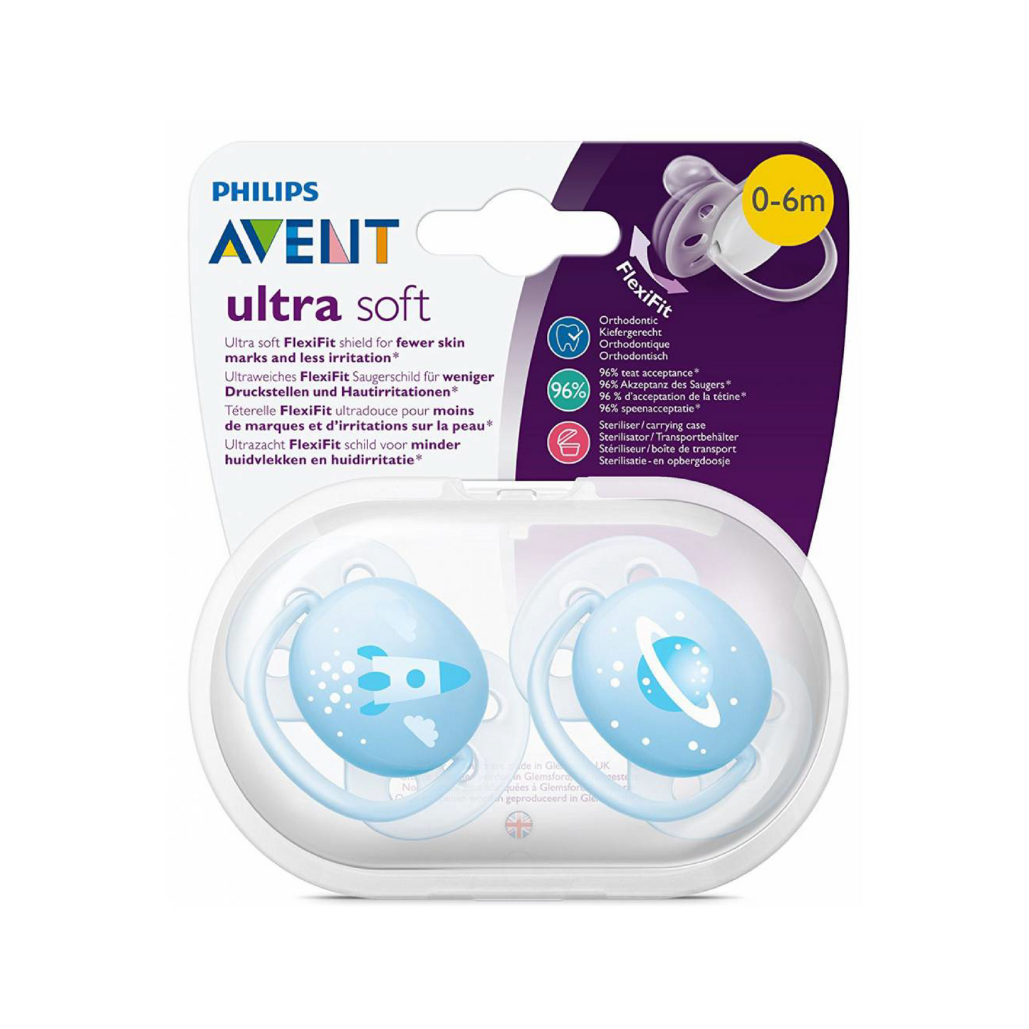 Avent Flexifit Soother (0-6M)Ultra Soft 2'S