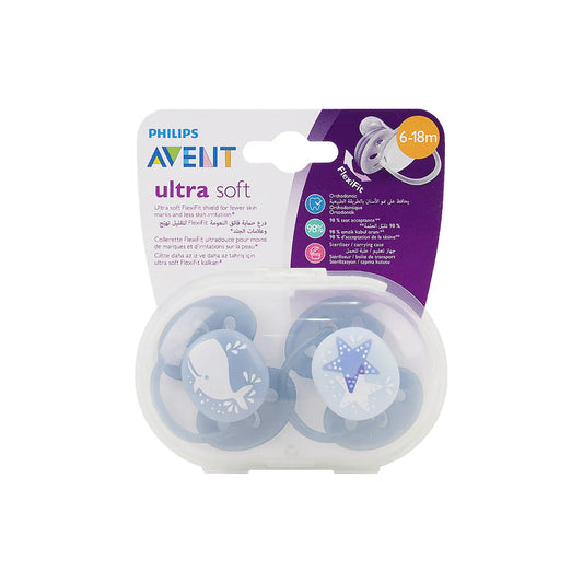 AVENT FLEXIFIT SOOTHER (6-18M)ULTRA SOFT 2'S