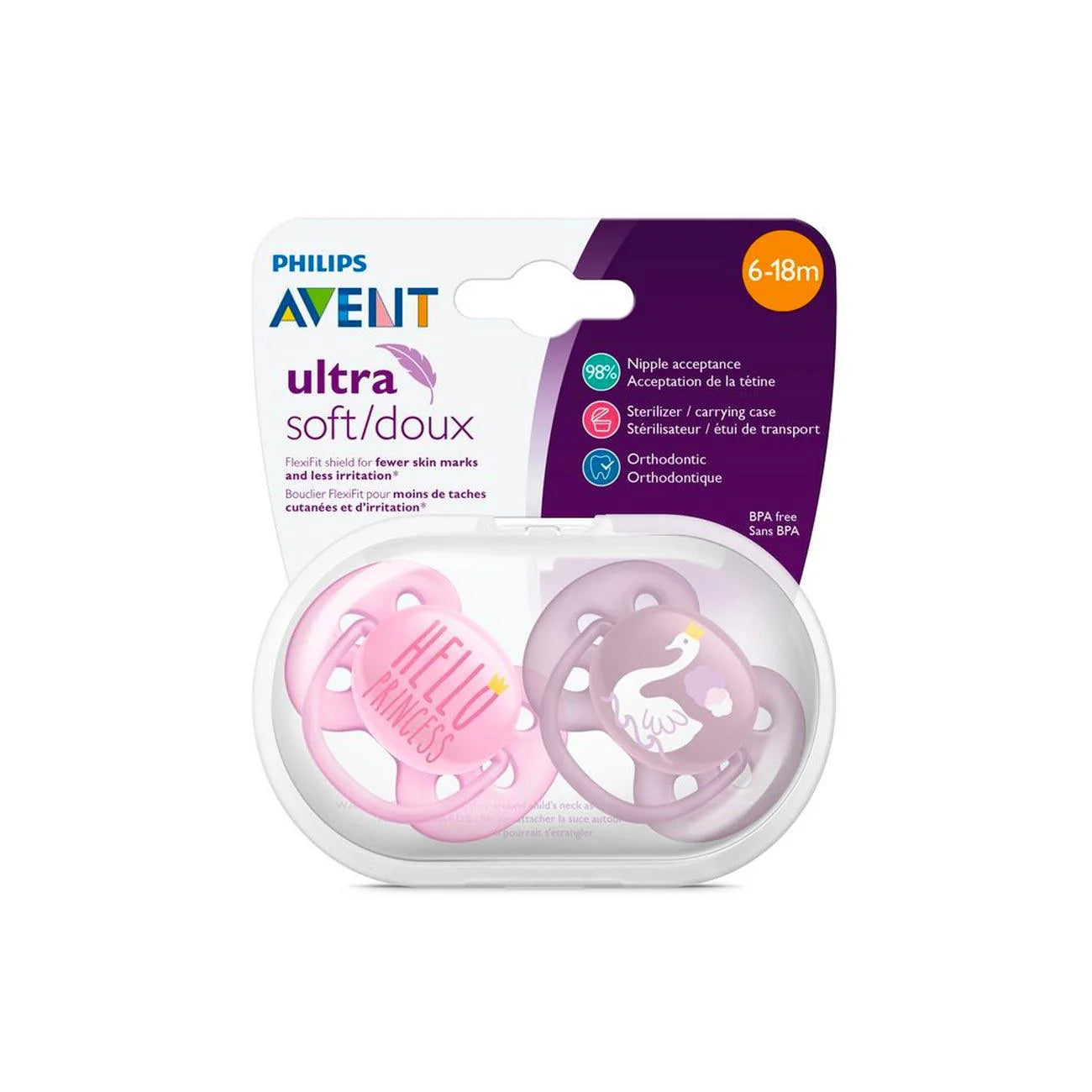 AVENT SOOTHER (6-18M)ULTRA SOFT 2'S