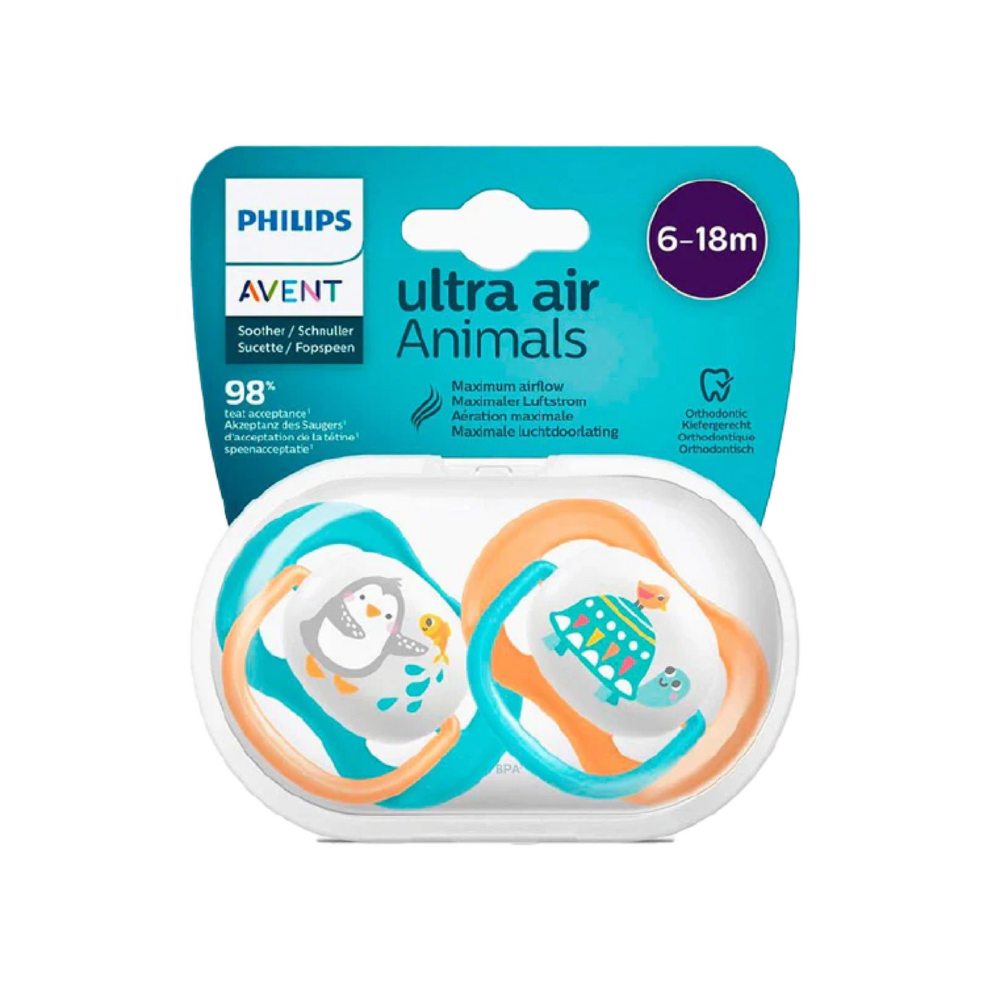 Avent Soother (6-18)Ultra Air Animals 2'S