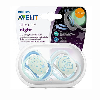 Avent Ultra Air Night(6-18M) Boy Soother 2'S