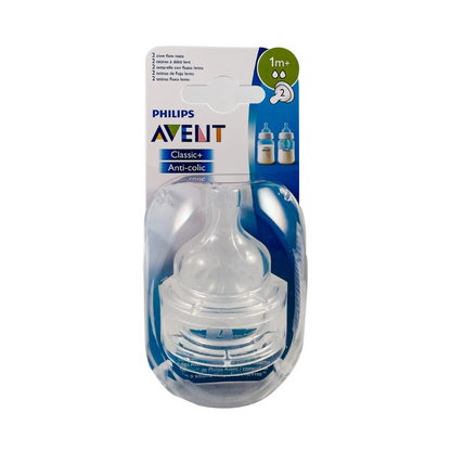 Avent(1 M) Classic+ Anti-Colic  F/Teats 2'S