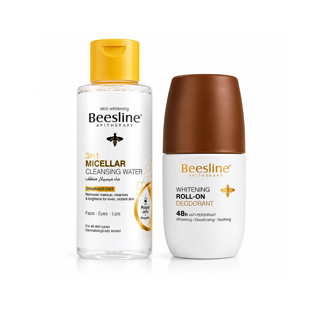 Beesline Whitening Roll-On Arabian Oud 50ml+ 3in1 Micellar Cleansing Water Fragrance Free 100ml