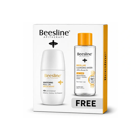Beesline Whitening Roll-On Deo Fragrance Free 50ml + 3in1 Micellar Cleansing Water Fragrance Free 100ml