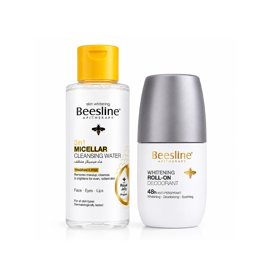 Beesline Whitening Roll-On Invisible Touch 50ml+ 3in1 Micellar Cleansing Water Fragrance Free 100ml