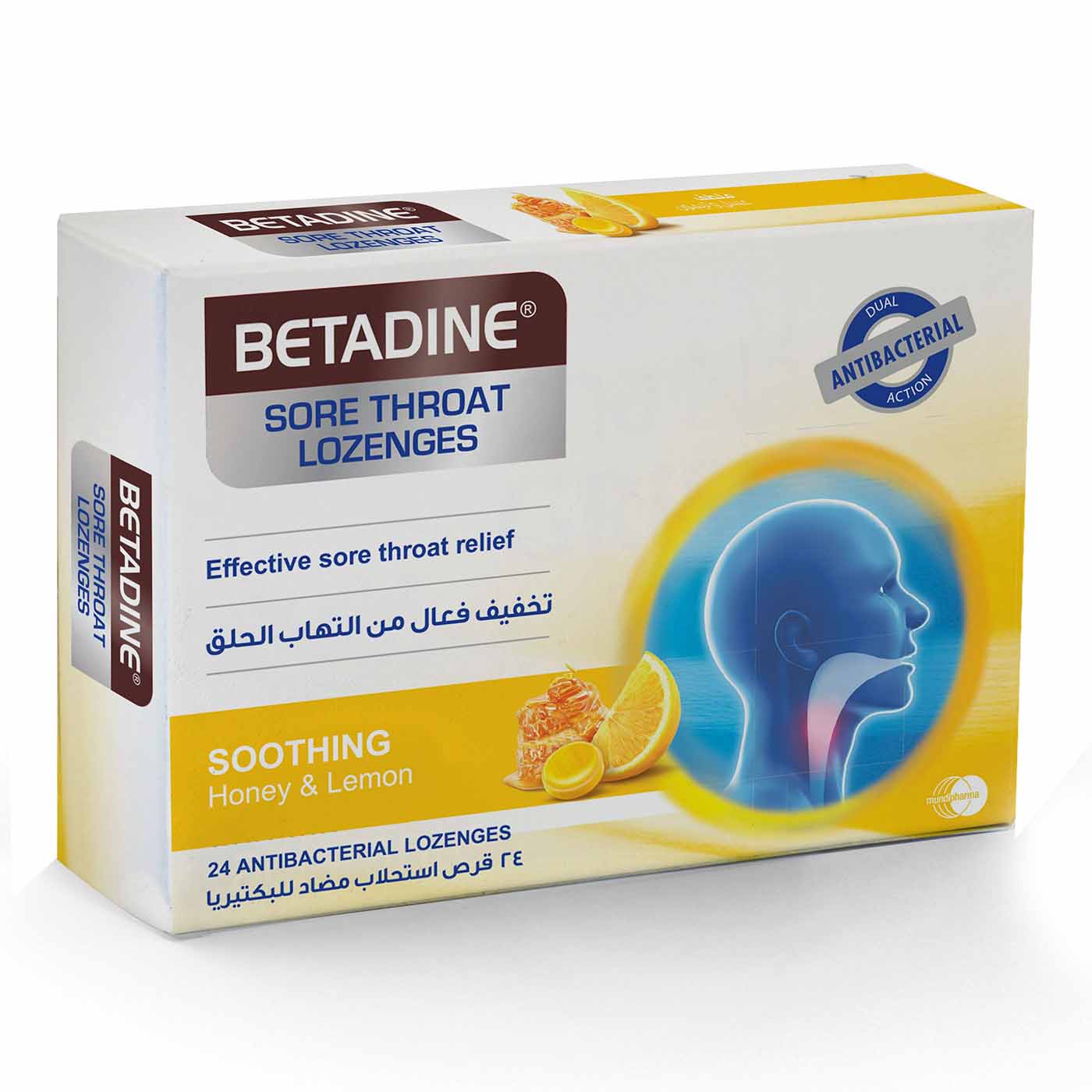 Betadine Sore Throat Lozenges Honey & Lemon 24'S