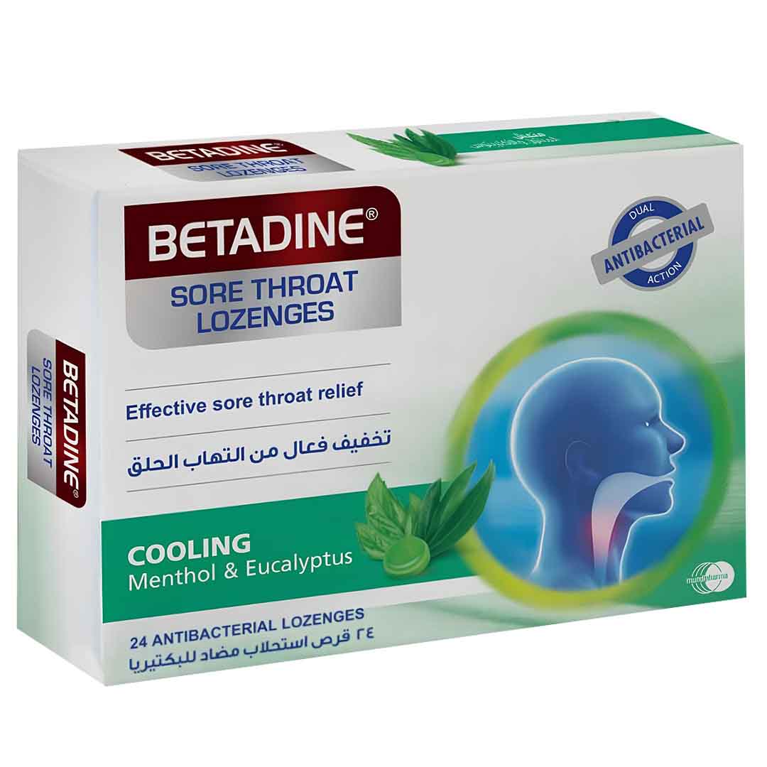 Betadine Sore Throat Lozenges Menthol&Eucalyptus 24'S