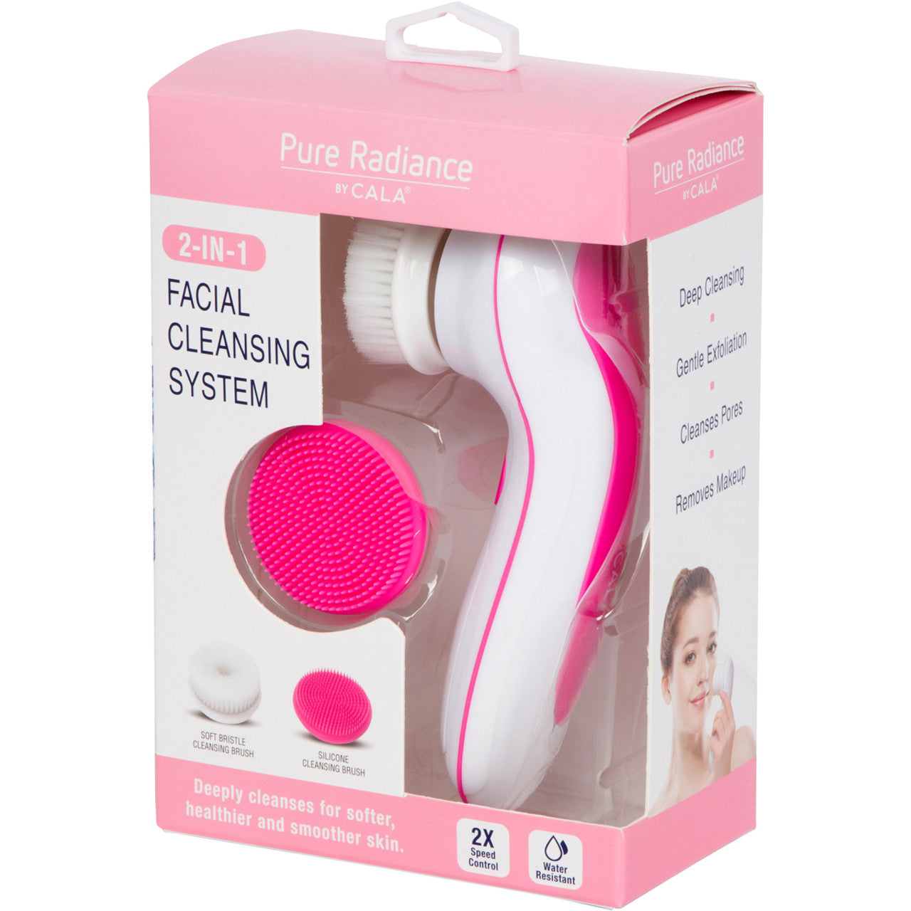 Cala 2 In 1 Facial Cleansing System Pink-67503