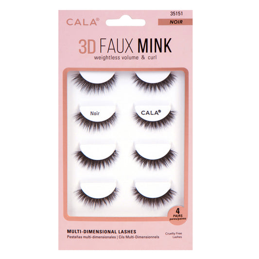 Cala 3D Faux Mink Lashes Noir-4 Pairs Per Pkt -35151