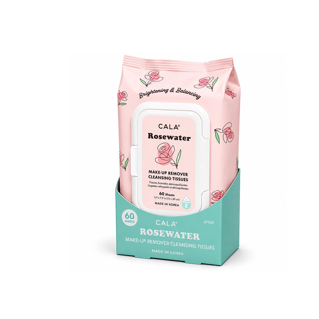 Cala 47025 Rose Water Facial Cleansing Tissues 60'S
