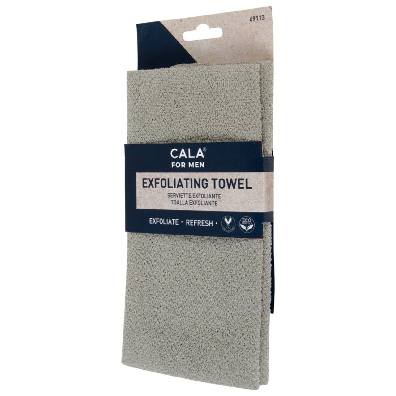 Cala Exfoliating Towel For Men Taupe Blackmix
