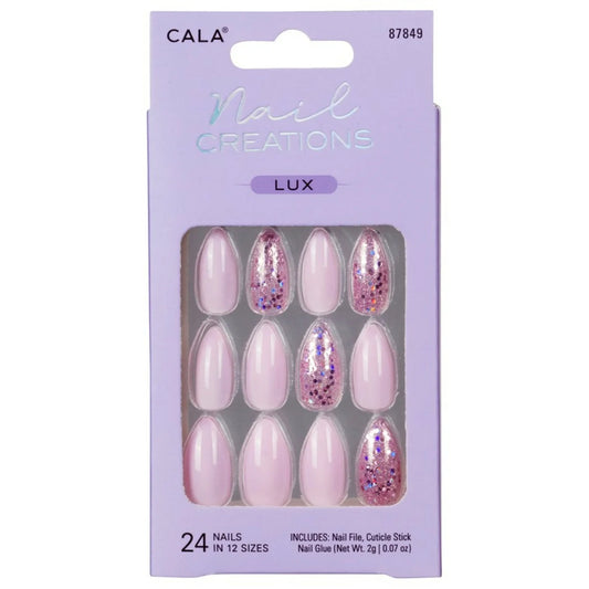 Cala Nail Creations Lux Stiletto Lavender Nail Kit 24pc -87849