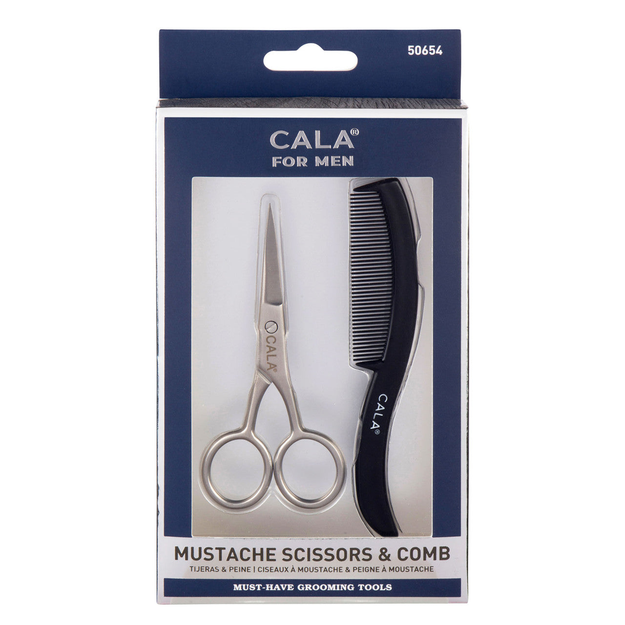 Cala Personal Care Mustache Scissors & Comb 50654