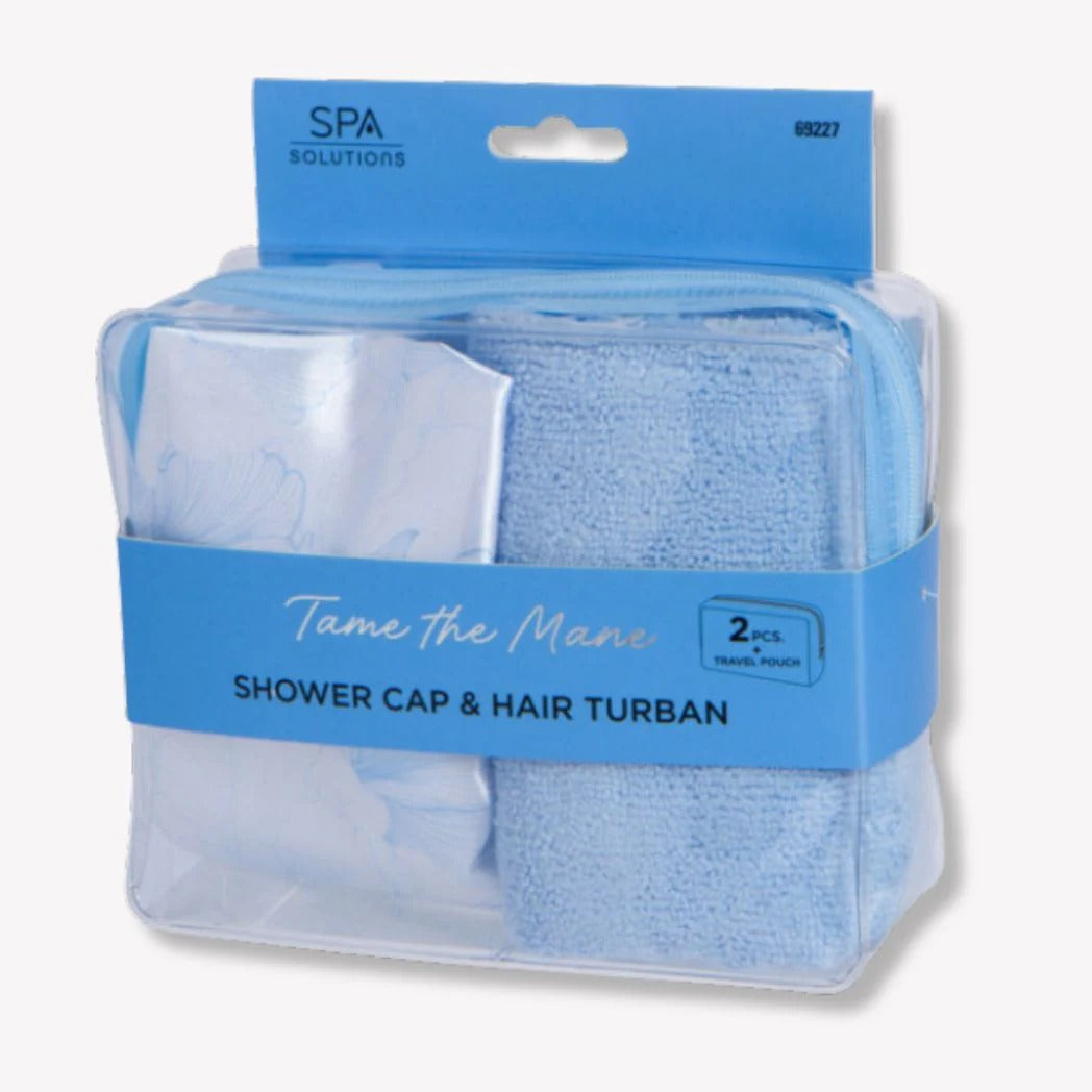 Cala Shower Cap & Hair Turban Blue Foral - 69227