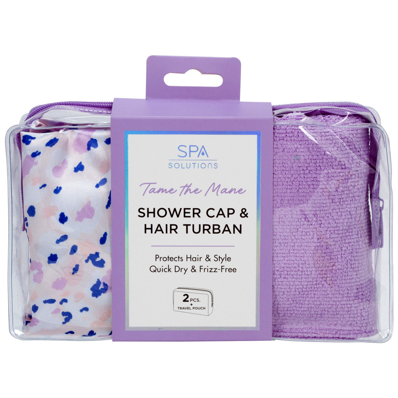Cala Shower Cap & Turban Set Pink Hues Lepoard-69257