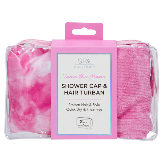 Cala Showercap & Turban Set Hot Pink Tie Dye-69258