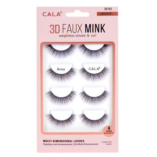 Cala3d Faux Mink Lashes Bossy 4Pairs Per Pk-35152