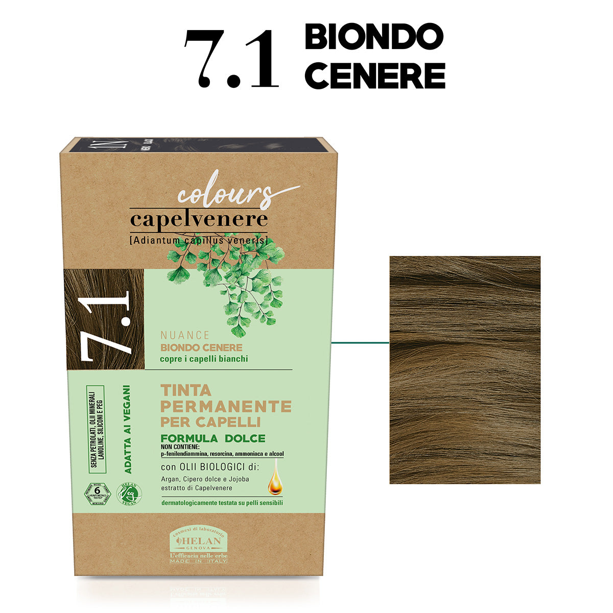 Capelvenere Permanent Hair Dye- Ash Blonde 7.1n