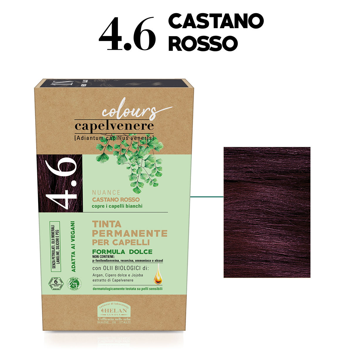 Capelvenere Permanent Hair Dye- Red Brown 4.6n
