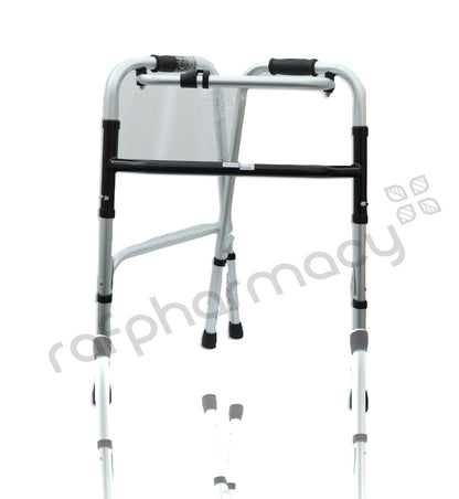 CAREMAX ALUMINIUM ONE BUTTON ADJUSTABLE TOEEWALKER 4 LEGS