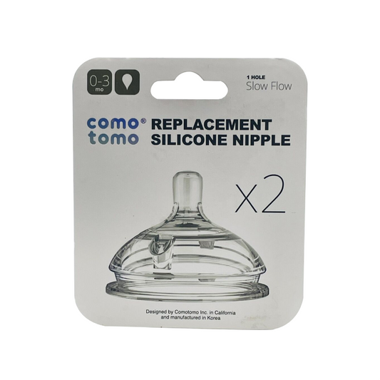 Como Tomo Replacement Silicone Nipple-Slow Flow-2/Pack
