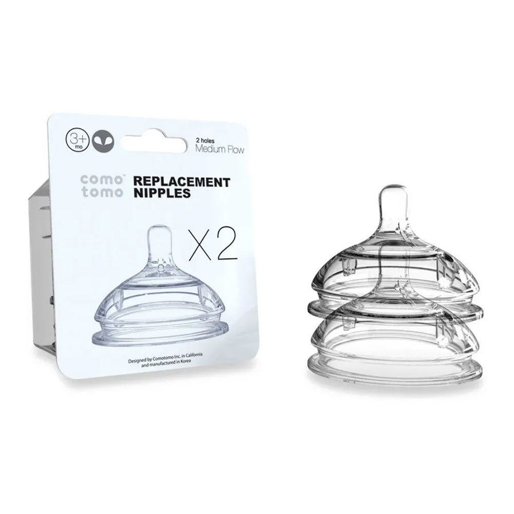 Como Tomo Replacement Silicone Nipples-Medium Flow-2/Pack