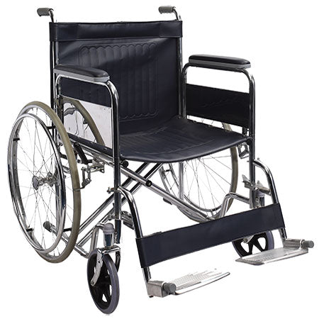 Dayang Steel Wheelchair Chrome Plated Steel Frame Heavy Duty Double Cross Bar