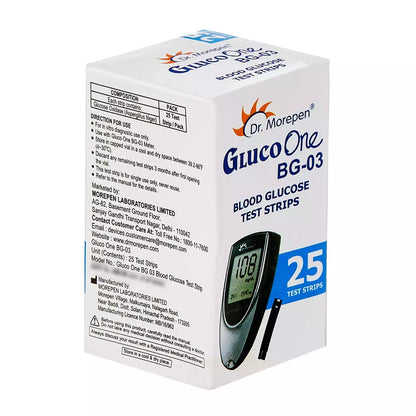DR. MOREPEN GLUCO ONE BG-03 BLOOD GLUCOSE TEST STRIPS 25'S
