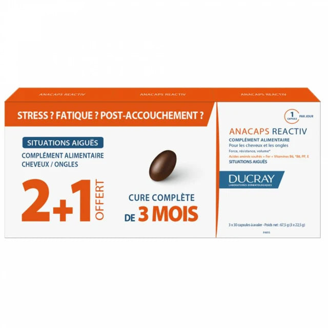 Ducray Anacaps Active+ Capsules 30'S 2+1 Free