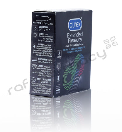 DUREX EXTENDED PLEASURE CONDOMS 3'S