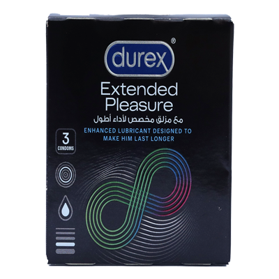 DUREX EXTENDED PLEASURE CONDOMS 3'S