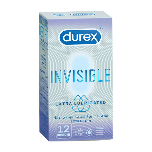 Durex Invisible Extra Thin Extra Lubricate Condom 12'S