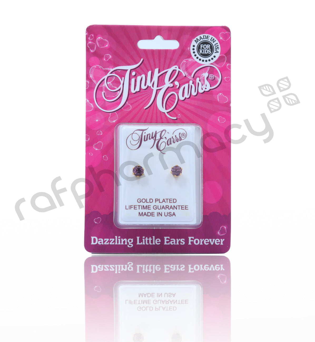 أقراط EB154 3 مم مرصعة بالزركونيا المكعبة الوردية