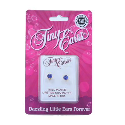 EARRS TE109-9-4MM Cz TIFFANY SEPTEMBER GOLD
