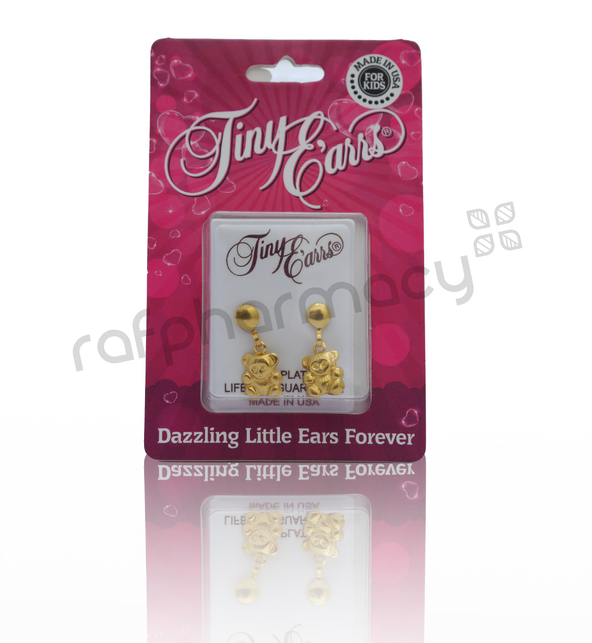 EARRS TE245PG-TEDDY BEAR DROP