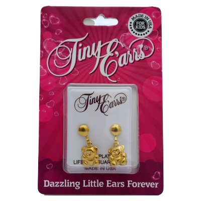 EARRS TE245PG-TEDDY BEAR DROP