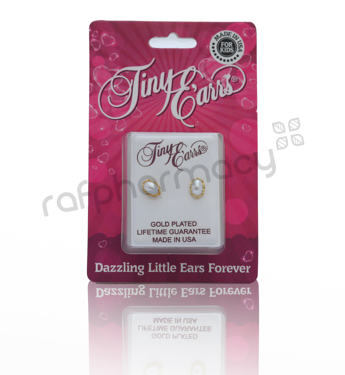 EARRS TE438-OVAL PEARL W/GOLD TRIM