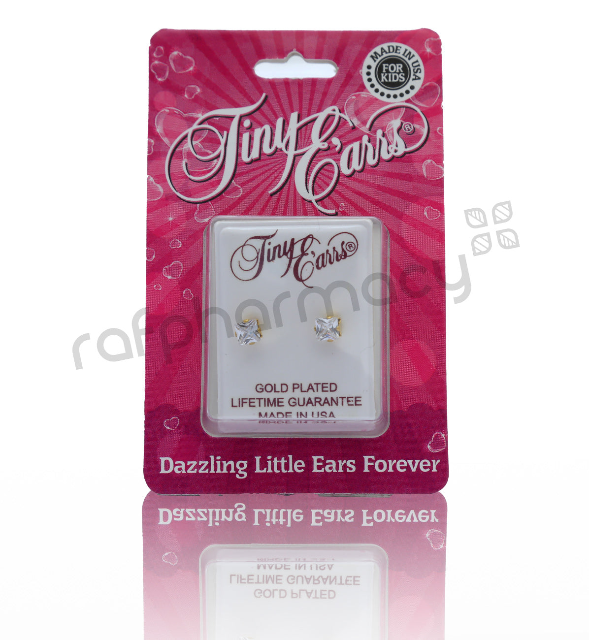 EARRS TE786-4X4 SQUARE CUBIC ZIRCONIA
