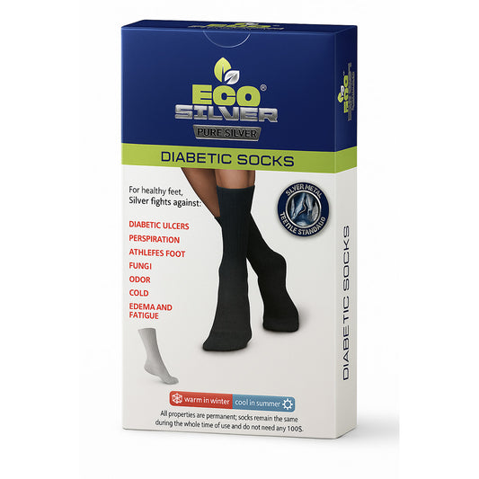 Eco Silver Diabetic Socks Black 35-38