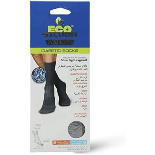 Eco Silver Diabetic Socks White 39-42M